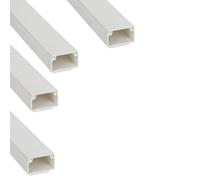 Jandei - Pack x4 Canaleta Adhesiva Blanca para Cables PVC. Organización y Protección del Cableado 1 Metro Longitud (16x25mm)