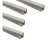 Jandei - Pack x4 Canaleta Ranurada para Cables, Organizador de Escritorio Cubierta de PVC. Color Gris. Longitud 1 Metro (40x40mm)