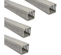 Jandei - Pack x4 Canaleta Ranurada para Cables, Organizador de Escritorio Cubierta de PVC. Color Gris. Longitud 40 cm (60x60mm)