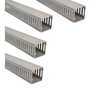 Jandei - Pack x4 Canaleta Ranurada para Cables, Organizador de Escritorio Cubierta de PVC. Color Gris. Longitud 1 Metro (60x60mm)