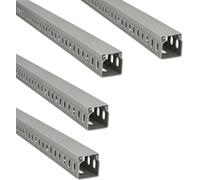 Jandei - Pack x4 Canaleta Ranurada para Cables, Organizador de Escritorio Cubierta de PVC. Color Gris. Longitud 40 cm (30x30mm)