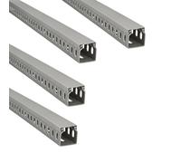 Jandei - Pack x4 Canaleta Ranurada para Cables, Organizador de Escritorio Cubierta de PVC. Color Gris. Longitud 1 Metro (30x30mm)