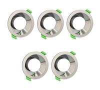 Jandei - Pack x5 Foco Aro Circular Empotrable y Fijo en Techo para GU10 / MR16 Embellecedor Corte 65mm Ø89*33mm. Fabricado en Aluminio y Acabado Cromado