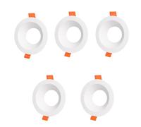 Jandei Pack x5 Foco Marco Empotrable en Techo para GU10 / MR16 Embellecedor Blanco Corte 75mm sin Led (Circular Fijo)