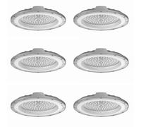 Jandei - Pack x6 Campana LED UFO DOB 50W, Blanco Frío 6000K, Alta Potencia con 110 lm/vatio PF 0,95 6KV, Foco de Exterior IP65, Perfecto para Entorno Industrial, Naves, Garajes, Negocios