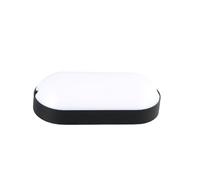 Jandei - Plafón LED aplique oval, pared, IP65 (exterior) 15W 6000K Blanco Frío, Marco negro, Montaje Enrasado Superficie, Hidrófuga, Interior, Exterior, Techo, Hall, Navidad, Escalera, Garaje, Porche