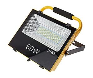 JANDEI - Proyector LED Exterior IP65 Recargable Batería 60W (6000LM) Luz Blanca 6000K Emergencia Salida USB