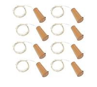 Jandei - Set de 8 Tapones Decorativos para Botellas con Guirnalda LED de 2 metros, Luz Blanca Cálida 3000K