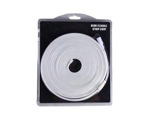 Jandei - Tira de Luz Led de Neón Flexible 12V, 5M 6x12mm 120 Leds/Metros. Color Blanco Cálido 3000k. Corte 2,5cm. Decoración Interiores y Exteriores, Hogar, Negocio, Rótulos. Transformador No Incluido