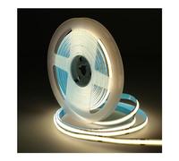 Jandei - Tira Led COB 24V 12W/m, 1600 Leds, 6750 Lm, 8mm de Ancho, Cortable cada 5cm, Adhesiva, IP20 para Uso en Interior. Decoración Dormitorio, Salón, Comercios, Fiestas (Luz Natural 4200K)