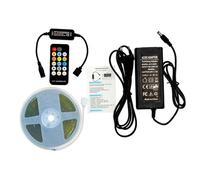 Jandei - Tira Led COB 24V CCT Luz Blanca de 2700K a 6000K, 3020 Leds. Ancho Tira 10mm x Largo 5 metros, Adhesiva, Flexible. Incluye Transformador, Controlador, Mando a Distancia y Cables