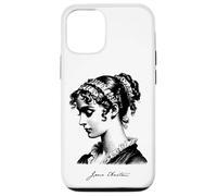 Jane Austen con estampado negro característico Carcasa para iPhone 12/12 Pro