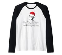 Jane Austen I Sincerely Hope Christmas Santa Hat Cita Meme Camiseta Manga Raglan