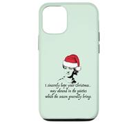 Jane Austen I Sincerely Hope Christmas Santa Hat Cita Meme Carcasa para iPhone 12/12 Pro