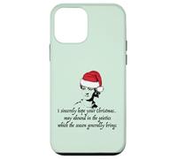 Jane Austen I Sincerely Hope Christmas Santa Hat Cita Meme Carcasa para iPhone 12 Mini