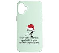 Jane Austen I Sincerely Hope Christmas Santa Hat Cita Meme Carcasa para iPhone 16 Plus