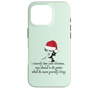 Jane Austen I Sincerely Hope Christmas Santa Hat Cita Meme Carcasa para iPhone 16 Pro