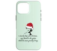 Jane Austen I Sincerely Hope Christmas Santa Hat Cita Meme Carcasa para iPhone 16 Pro MAX