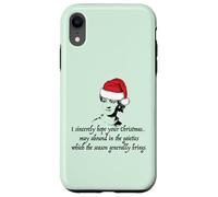 Jane Austen I Sincerely Hope Christmas Santa Hat Cita Meme Carcasa para iPhone XR