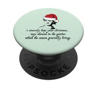 Jane Austen I Sincerely Hope Christmas Santa Hat Cita Meme PopSockets PopGrip Adhesivo