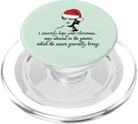 Jane Austen I Sincerely Hope Christmas Santa Hat Cita Meme PopSockets PopGrip para MagSafe
