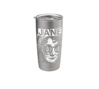 Jane Austen Pride And Prejudice Bookish Retrato de arte pop Vaso térmico de acero inoxidable de doble pared