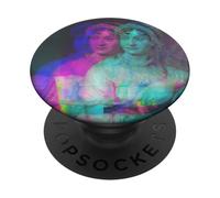 Jane Austen Retrato Artsy Modern Glitch PopSockets PopGrip Adhesivo