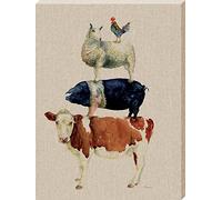 Jane Bannon Lienzo de Pared, Cuadro Decorativo Multicolor, 30 x 40 x 3,2 cm