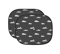 Jané Cortina Parasol Coche, 2 Unidades, Plegable, Reversible, Ventosa, Universal, Automóvil, Gris