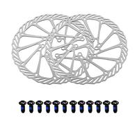 Jane Eyre 2 piezas de rotor de freno de disco de bicicleta de acero inoxidable con rotor de 12 pernos, adecuado para bicicletas de carretera, bicicletas de montaña, BMX(G3 Plata 160 mm)