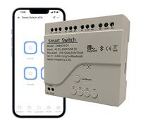 Jane Eyre 4 canales WiFi Smart Jogg Switch/Relé autoblocante USB 5V/AC85V-250V Entrada con carcasa, eWeLink APP Bluetooth Control, Compatible con Alexa Google Home