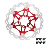 Jane Eyre Disco de freno flotante para bicicleta, 160 mm/180 mm/203 mm, con 6 tornillos para bicicleta de montaña de carreras (Rojo 160 mm)
