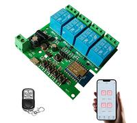 Jane Eyre Módulo de relé WiFi interruptor inteligente de 4 canales, momentáneo/autobloqueo/interruptor de enclavamiento, interruptor de puerta de garaje DIY, para Tuya/Smart Life APP