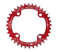 Jane Eyre Plato de Bicicleta 104 BCD 32T 34T 36T Plato único de Diente Ancho Estrecho Anillo de manivela Ancho Estrecho para Bicicleta de montaña MTB BMX de Carretera (Rojo 36T Platos)