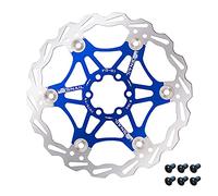 Jane Eyre Rotores 160 mm 180 mm 203 mm, Disco de freno de bicicleta Tipo de bicicleta de montaña Disco de freno flotante Bloqueo central Accesorios de ciclismo (Azul 180mm)