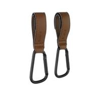 Jané Ganchos Multifunción Universal para Carrito Bebé, Pack 2 Unidades, hasta 5 kg por Gancho, Correas Ajustables Antideslizantes, Marrón