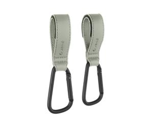 Jané Ganchos Multifunción Universal para Carrito Bebé, Pack 2 Unidades, Hasta 5 kg por Gancho, Correas Ajustables Antideslizantes, Verde