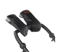 Jané Manoplas para Carrito, Guantes Carro Bebé, con Imán, Universales, Forro Polar Interior, Impermeable, Cortaviento, Polipiel Exterior, Color Negro