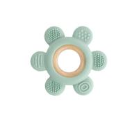 Jané Mordedor de Silicona y Madera, Fácil Agarre, Juguete Dentición 6 Texturas, Libre BPA, a partir de 3 Meses, Apto Esterilizador, Congelador, Lavavajillas, Color Mint
