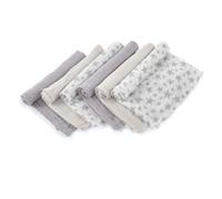 Jané Pack de 6 Muselinas Multiusos, Lactancia, Tejido Natural Algodón y Bamboo, Antiácaros 35x35 cm, Gris