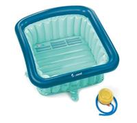 Jané Reductor Plato de Ducha Bebé Hinchable 60x60 cm, Bañera Portátil, 70L, con Ventosas, Tapón Drenaje e Inflador, Azul