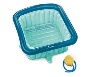 Jané Reductor Plato de Ducha Bebé Hinchable 60x60 cm, Bañera Portátil, 70L, con Ventosas, Tapón Drenaje e Inflador, Azul
