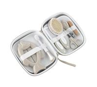 Jané Set de Higiene con Neceser, Peine, Cepillo Cerdas Naturales, Tijeras, Cortauñas, Limas, Cepillo Dental y Termómetro, Beige