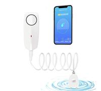 JaneEyre WiFi Detector de fugas de agua Detector de inundaciones Alarma de agua Con sonido de alarma de 80dB, notificación de inserción en la aplicación Tuya Smart/Smart Life