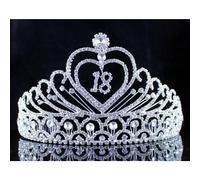 Janefashions EIGHTEEN YEARS OLD 18 BIRTHDAY PARTY RHINESTONE TIARA CROWN HAIR COMBS T2305