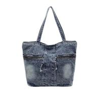 JANeGWXRUuW Mujeres bolso de hombro de denim Bolso retro de axila for mujer(Azul)