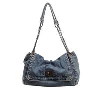JANeGWXRUuW Mujeres bolso de hombro de denim Bolso tote de mezclilla for mujer(Azul)