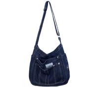 JANeGWXRUuW Mujeres bolso de hombro de denim Bolso vaquero retro for mujer(Azul profundo)