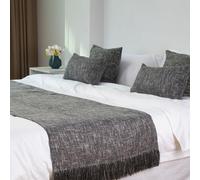JANEMUA Camino De Cama De Hotel, Ropa De Cama Moderna De Color Liso, Suave Y Resistente A La Decoloración, para Camas Tamaño Queen, Individual Y King-Dark Gray||48x210cm for 1.5m Bed