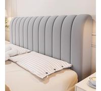 JANEMUA Fundas para cabeceros, Fundas elásticas para cabeceros para dormitorios con Camas Queen Size y King Size, Fundas Protectoras Gruesas a Prueba de Polvo.-Light Gray||1.6m